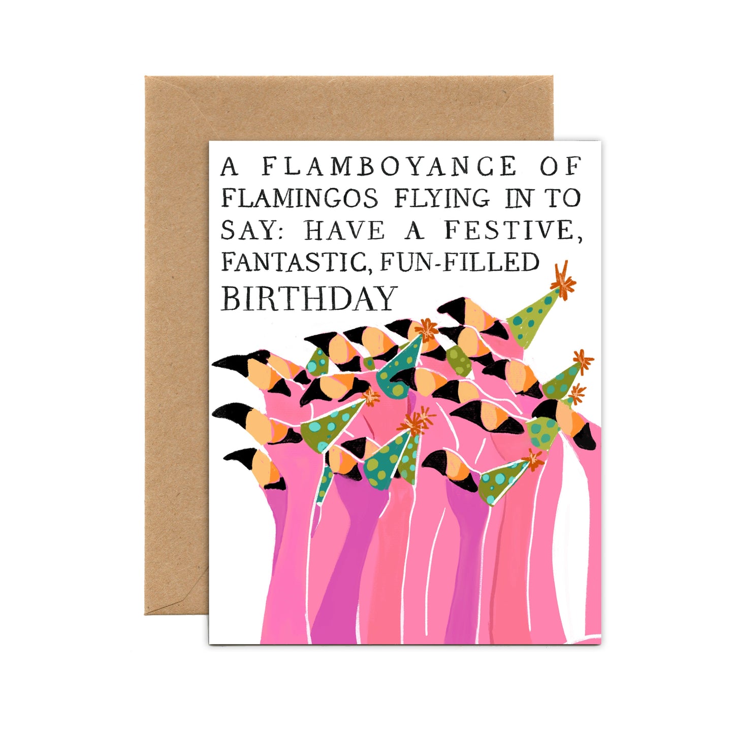 Party Flamingos (Single Card) A2 Card Tiny and Snail