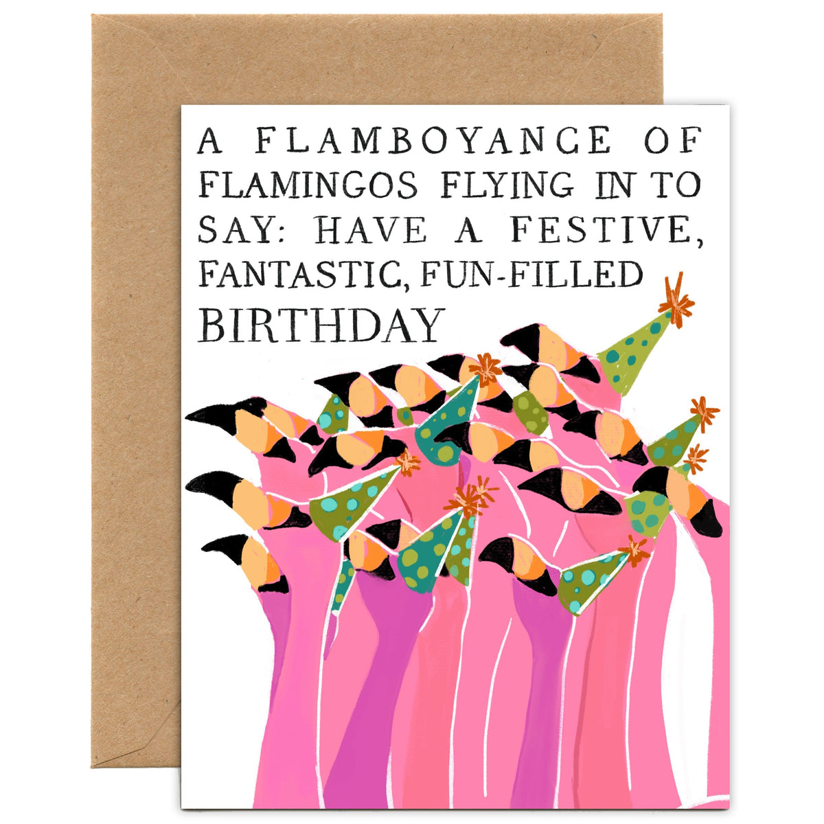Party Flamingos (Single Card) A2 Card Tiny and Snail