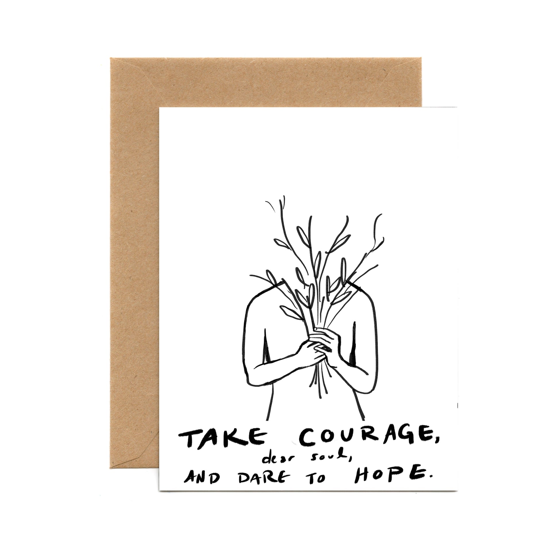 Take Courage (Single Card) A2 Card Tiny and Snail